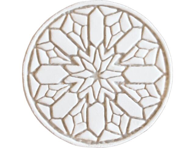 Moroccan Wall Sculpture For Decoration, Ceramic Tile With Design Outdoor, Circle Art, Moroc #2 Circles 15cm Beige - image 1