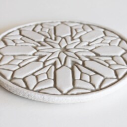 Moroccan Wall Sculpture For Decoration, Ceramic Tile With Design Outdoor, Circle Art, Moroc #2 Circles 15cm Beige - thumbnail 2