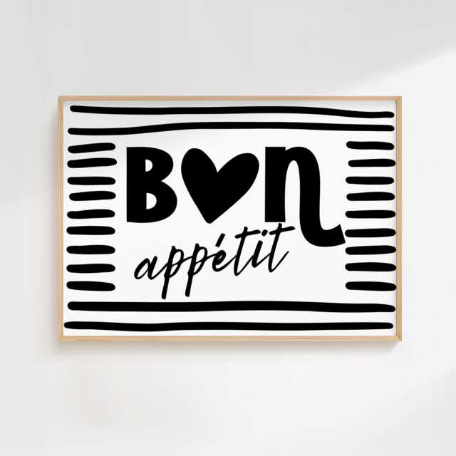 Bon Appetit - Home Print Wall Decor Quirky Kitchen Prints