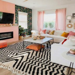 Black White Zigzag Moroccan Rug, Berber Shag Large Area Hand Knotted Zebra Rug - thumbnail 3