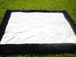 Big Unique Genuine Patchwork Sheepskin Rug - Soft Natural Hair Sheep Skin Real Pelt Fur Color White Black - thumbnail 3