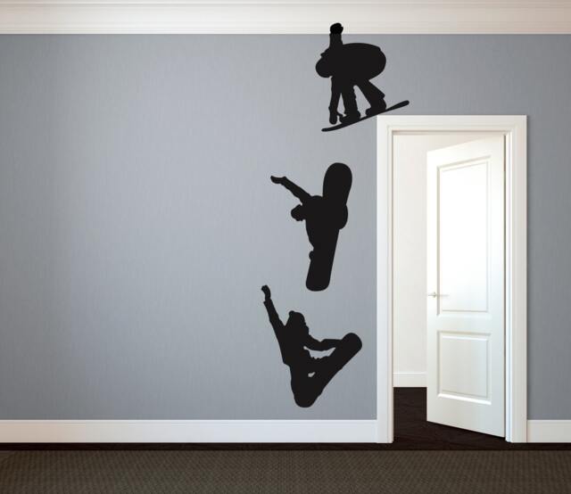 Snowboarding Silhouette Sports - Wall Decal Custom Vinyl Art Stickers - image 1