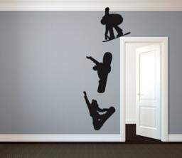 Snowboarding Silhouette Sports - Wall Decal Custom Vinyl Art Stickers - thumbnail 1