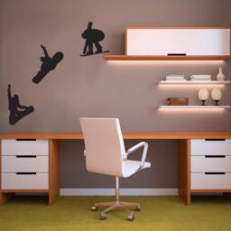 Snowboarding Silhouette Sports - Wall Decal Custom Vinyl Art Stickers - thumbnail 2