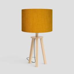 Handmade Drum Lampshade Linoso Saffron Fabric, Table/Floor/Ceiling