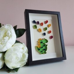 Dinosaur Wall Art, Nursery Decor, Naming Ceremony, Gift Idea, Baby Boy, Girl Gift, 1st Birthday, Christening Present, Baby Shower - thumbnail 2