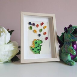 Dinosaur Wall Art, Nursery Decor, Naming Ceremony, Gift Idea, Baby Boy, Girl Gift, 1st Birthday, Christening Present, Baby Shower - thumbnail 3