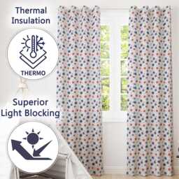 Soft Pastel Firework Sparkle Seamless Pattern Light Festive Design Readymade Eyelet Ring Top Thermal 100% Blackout Curtains - thumbnail 3