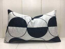Ikat Lumbar Pillow Cover Handwoven Silk & Cotton, Geometric Accent - 12x20 - thumbnail 1