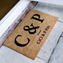 Personal Initials & Name Doormat - Personalized Rug For Parents Grandparent Gift Couples Housewarming Family - thumbnail 2