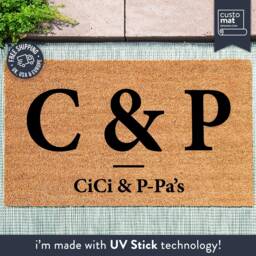 Personal Initials & Name Doormat - Personalized Rug For Parents Grandparent Gift Couples Housewarming Family - thumbnail 1