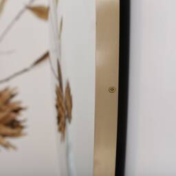 Handcrafted Black Convex Wall Mirror Brushed Brass Frame, Space Age Decor - thumbnail 4