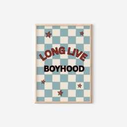 Long Live Boyhood Blue & Red Checkered Print For Boys Bedroom Or Nursery - thumbnail 3