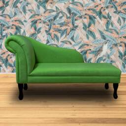 Handmade Green Plush Chaise Longue - thumbnail 3
