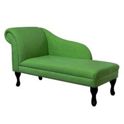 Handmade Green Plush Chaise Longue