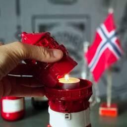 Handmade Ceramic Lighthouse Candle Holder Model Of Feistein Lighthouse, Norway. Miniature Gift. Tiny Clay Lighthouse. Christmas Gift - thumbnail 2