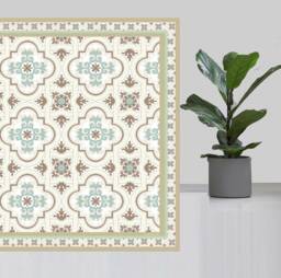 Moroccan Pattern Mat. Vinyl Mat .runner Floo .pvc Rug.vinyl Rug. Kitchen Art Mat.floor Mat.designed For Home&office - thumbnail 1
