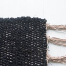 Runner Rug Black 200 cm, Hallway Rug, Kitchen Runner Bathroom Cotton Bohemian Couloir Tapis - thumbnail 4