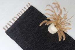 Runner Rug Black 200 cm, Hallway Rug, Kitchen Runner Bathroom Cotton Bohemian Couloir Tapis - thumbnail 1