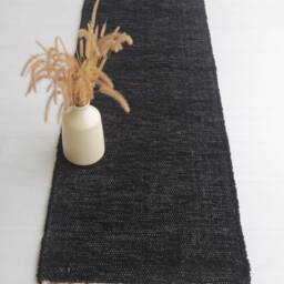 Runner Rug Black 200 cm, Hallway Rug, Kitchen Runner Bathroom Cotton Bohemian Couloir Tapis - thumbnail 3