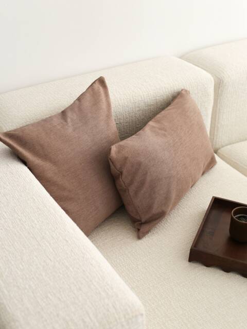 Biscuit Color Linen Throw Pillow Cover, Comfy Handmade Case, Invisible Zipper, Soft & Thick Cushion Cover, Cozy Home Decor - image 1