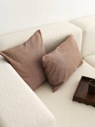 Biscuit Color Linen Throw Pillow Cover, Comfy Handmade Case, Invisible Zipper, Soft & Thick Cushion Cover, Cozy Home Decor