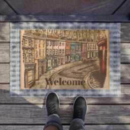 Edinburgh Old Town Doormat Scotland Welcome Mat, Joe Edoni Art - thumbnail 4