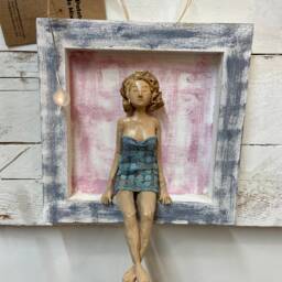 Woman Painting, Ooak Doll, Paper Mache Woman, Woman Sculpture, Figure, Wall Decoration, Dreaming, Handicrafts Spain - thumbnail 3