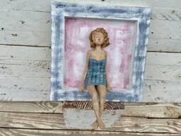 Woman Painting, Ooak Doll, Paper Mache Woman, Woman Sculpture, Figure, Wall Decoration, Dreaming, Handicrafts Spain - thumbnail 1