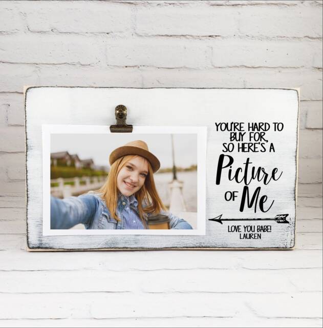 Hard To Buy For Christmas Gift, Funny Wood Picture Frame, Personalized Custom Anniversary, Sarcastic Birthday Of Me - image 1