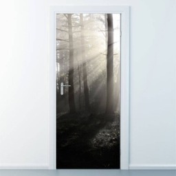 Forest Door Sticker, Tree Wallpaper, Nature Mural, Bedroom Living Room Home Decor, Wall Decor Decal - thumbnail 2