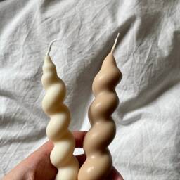 Chunky Twisted Pillar Candle Decorative Soy Wax Table Candle - thumbnail 4