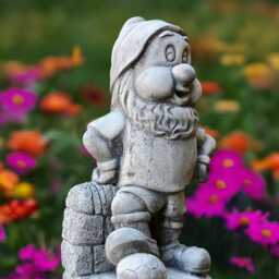 Concrete Football Gnome Statue Garden Concrete With Ball Hand-Poured Yard Ornament Outdoor Sports Decoration Gnome Lover Gift - thumbnail 3