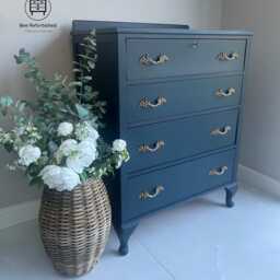 Solid Wood Blue French Provincial Style Chest Of Drawers - thumbnail 2