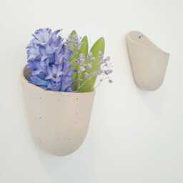 stoneware Wall Pocket Planter Hanging Succulent Flower Pot Plant Holder Vase Wallvase Bowl - thumbnail 3
