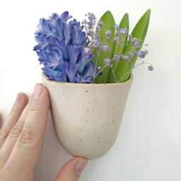 stoneware Wall Pocket Planter Hanging Succulent Flower Pot Plant Holder Vase Wallvase Bowl - thumbnail 2