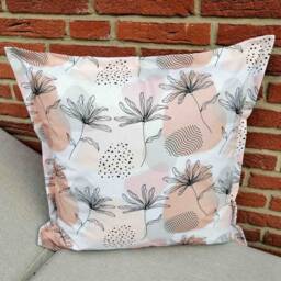Outdoor Cushion Made Of High-Quality Polyester - Flower Pastel Water-Repellent - Cushion Cover - thumbnail 1