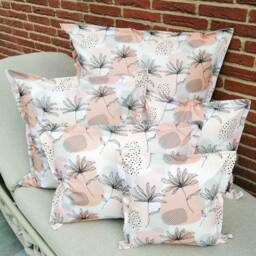 Outdoor Cushion Made Of High-Quality Polyester - Flower Pastel Water-Repellent - Cushion Cover - thumbnail 2