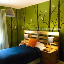 Birch Tree Wall Decals Nursery Decor With Birds & Leaves - thumbnail 3