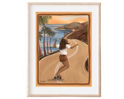 70S Skate Art Print - California Surf Scene, Boho Wall Decor - thumbnail 1