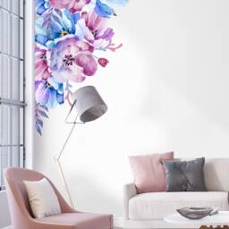 Floral Wall Decal Watercolor Flowers With Leaves Stickers - thumbnail 2