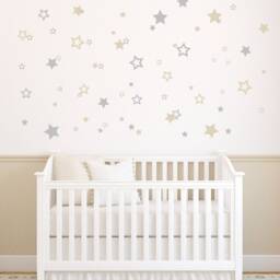 Star Wall Decals - Vinyl Decals, 2-Color Nursery Stickers, Set Of Stickers 2 Color 93Nw - thumbnail 2