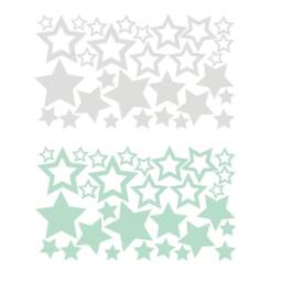 Star Wall Decals - Vinyl Decals, 2-Color Nursery Stickers, Set Of Stickers 2 Color 93Nw - thumbnail 3