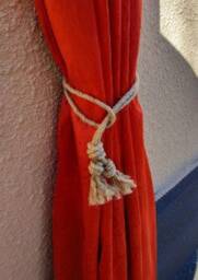 Jute Rope Curtain Tie Backswith Tassel, Nautical Curtain Holdback - thumbnail 4