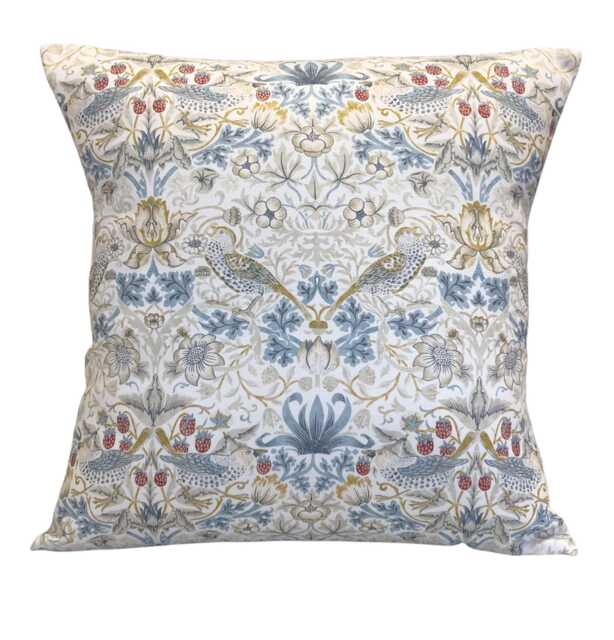 Clarke & William Morris Strawberry Thief Linen Plum Arts Crafts Cushion Cover 16 - image 1