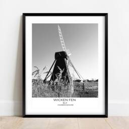 Wicken Fen Photography Print Black & White Landscape Wall Art - thumbnail 2