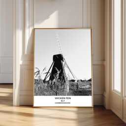 Wicken Fen Photography Print Black & White Landscape Wall Art - thumbnail 1