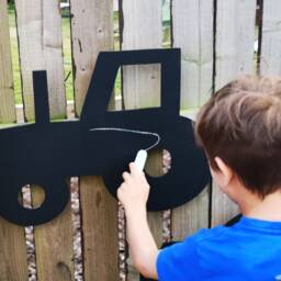 Tractor Chalkboard Sign, Kids Outdoor Playroom Decor - 59 X 39cm - thumbnail 3