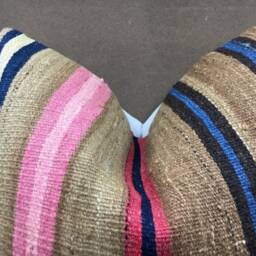 Handwoven Kilim Pillow Cover, Bohemian Accent, 20x20 - thumbnail 2