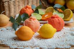 Citrus Shaped Candles Vegan Soy Wax, Summer Home Decor - thumbnail 1
